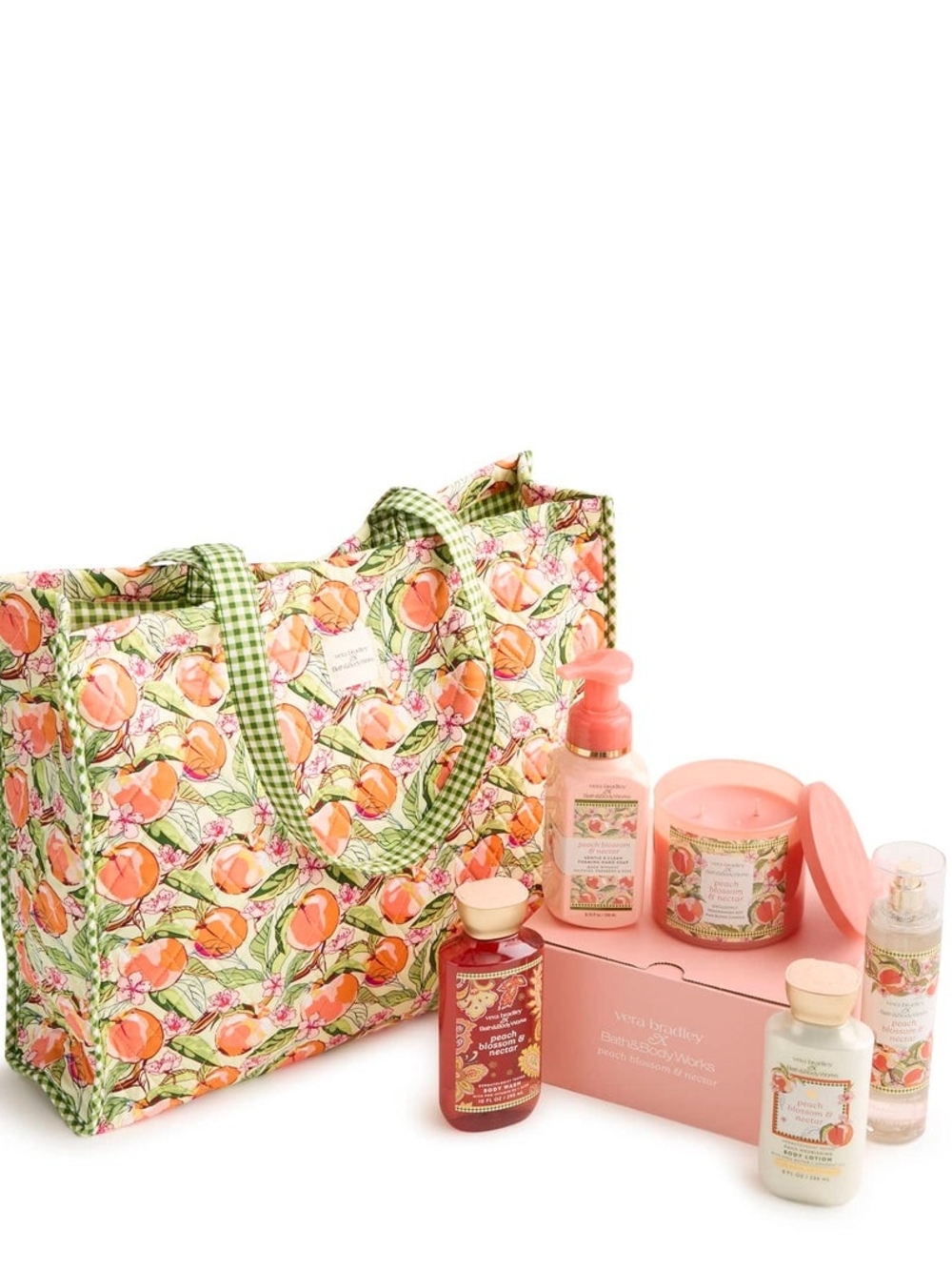 Vera Bradley X Bath & Body Works LIMITED EDITION Peach Blossom & Nectar Bag Set